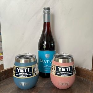 Yeti His ‘n’ Hers lidded wine tumblers NWT